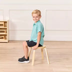 Ensemble table et tabourets ronds en bois courbé ECR4Kids, mobilier pour enfants, 5 pièces
