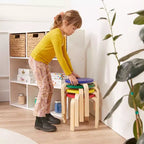 Ensemble table et tabourets ronds en bois courbé ECR4Kids, mobilier pour enfants, 5 pièces