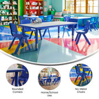 Ensemble Table d'activités rectangulaire en plastique réglable en hauteur Flash Furniture 23,625W x 47,25L avec 6 chaises