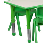 Ensemble Table d'activités rectangulaire en plastique réglable en hauteur Flash Furniture 23,625W x 47,25L avec 6 chaises