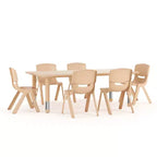 Ensemble Table d'activités rectangulaire en plastique réglable en hauteur Flash Furniture 23,625W x 47,25L avec 6 chaises