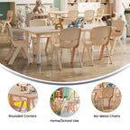 Ensemble Table d'activités rectangulaire en plastique réglable en hauteur Flash Furniture 23,625W x 47,25L avec 6 chaises