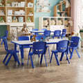 Ensemble Table d'activités rectangulaire en plastique réglable en hauteur Flash Furniture 23,625W x 47,25L avec 6 chaises