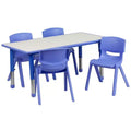 Ensemble table d'activités rectangulaire en plastique réglable en hauteur Flash Furniture 23,625W x 47,25L avec 4 chaises