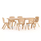Ensemble de table d'activités rectangulaire en plastique Flash Furniture 24W x 48L réglable en hauteur avec 6 chaises