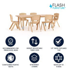 Ensemble de table d'activités rectangulaire en plastique Flash Furniture 24W x 48L réglable en hauteur avec 6 chaises