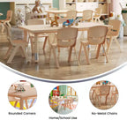Ensemble de table d'activités rectangulaire en plastique Flash Furniture 24W x 48L réglable en hauteur avec 6 chaises