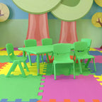Ensemble de table d'activités rectangulaire en plastique Flash Furniture 24W x 48L réglable en hauteur avec 6 chaises
