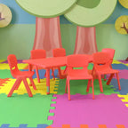 Ensemble de table d'activités rectangulaire en plastique Flash Furniture 24W x 48L réglable en hauteur avec 6 chaises