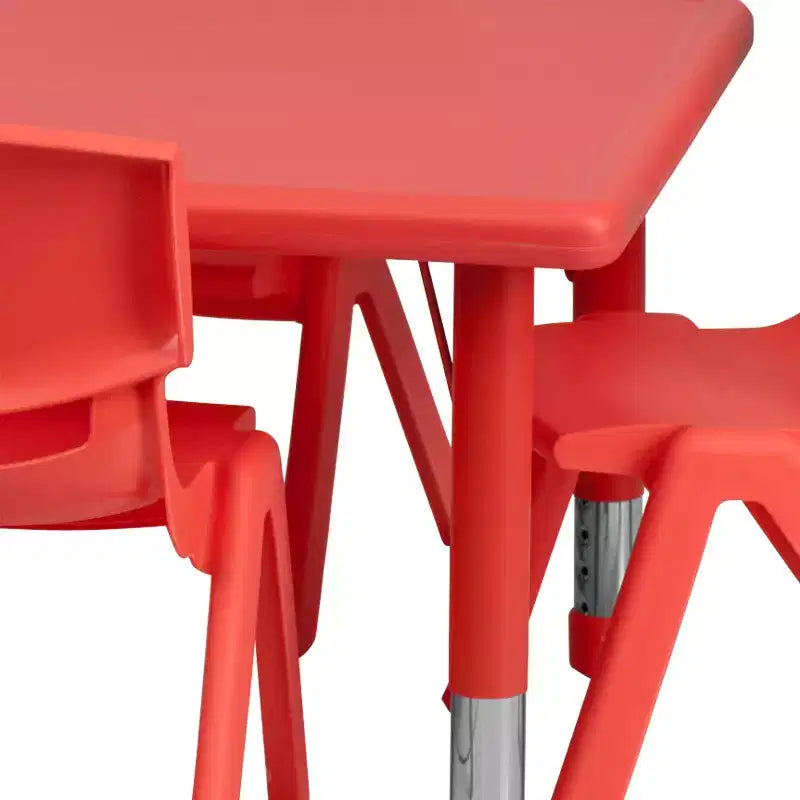 Ensemble de table d'activités rectangulaire en plastique Flash Furniture 24W x 48L réglable en hauteur avec 6 chaises