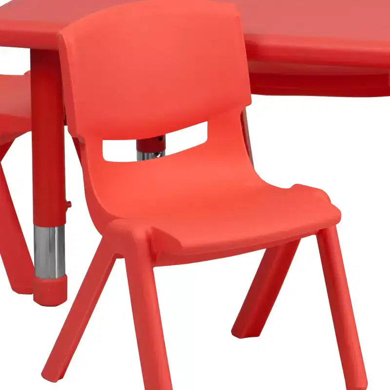 Ensemble de table d'activités rectangulaire en plastique Flash Furniture 24W x 48L réglable en hauteur avec 6 chaises