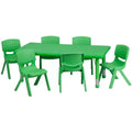 Ensemble de table d'activités rectangulaire en plastique Flash Furniture 24W x 48L réglable en hauteur avec 6 chaises
