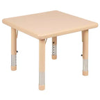 Flash Furniture Ensemble de 2 chaises avec table d'activité carrée en plastique de 24 po à hauteur réglable