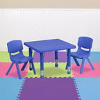 Flash Furniture Ensemble de 2 chaises avec table d'activité carrée en plastique de 24 po à hauteur réglable