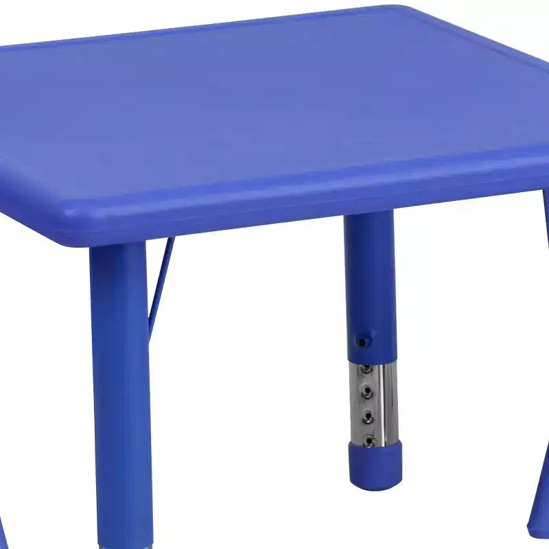 Flash Furniture Ensemble de 2 chaises avec table d'activité carrée en plastique de 24 po à hauteur réglable