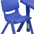 Flash Furniture Ensemble de 2 chaises avec table d'activité carrée en plastique de 24 po à hauteur réglable