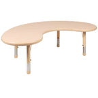 Flash Furniture Ensemble table d'activités demi-lune en plastique réglable en hauteur 35W x 65L avec 4 chaises