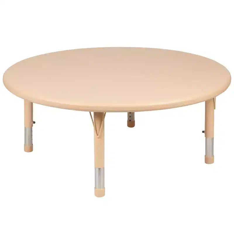 Flash Furniture Ensemble Table d'activités ronde en plastique de 45 po, réglable en hauteur, avec 2 chaises