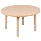 Ensemble de table d'activités ronde en plastique de 33 po réglable en hauteur Flash Furniture avec 4 chaises
