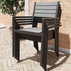 Ensemble de salle à manger extérieur 5/7 pièces en aluminium avec chaises empilables et table extensible