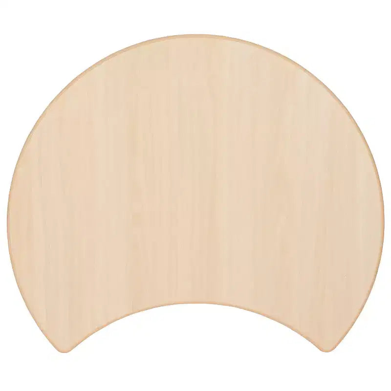 Emma et Oliver Ensemble de table et 4 chaises réglables en plastique naturel en forme de croissant de lune pour enfants, 25.125 l x 35.5 L po