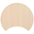 Emma et Oliver Ensemble de table et 4 chaises réglables en plastique naturel en forme de croissant de lune pour enfants, 25.125 l x 35.5 L po