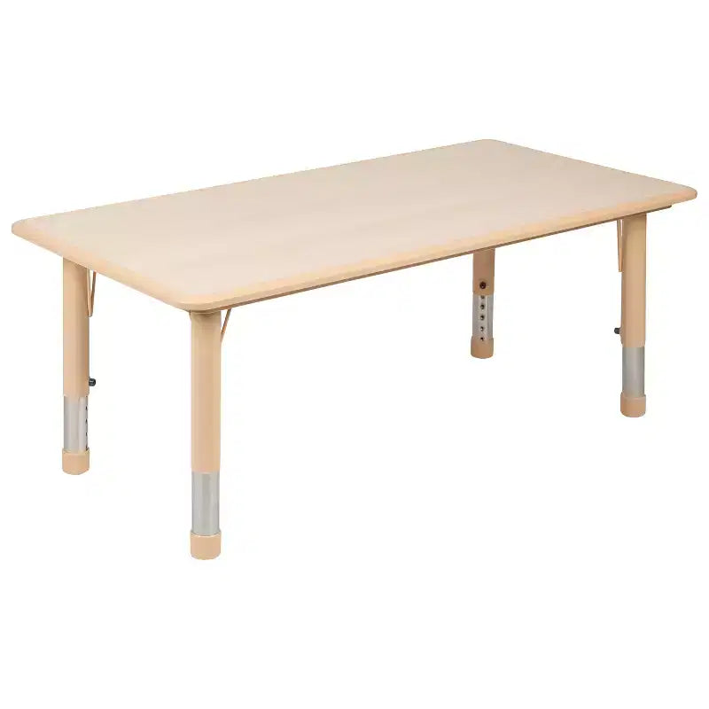 Emma et Oliver, ensemble table d'activités rectangulaire en plastique réglable en hauteur (60 cm x 120 cm) avec 6 chaises