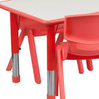Emma et Oliver, ensemble table d'activités rectangulaire en plastique réglable en hauteur (60 cm x 120 cm) avec 6 chaises