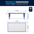 Emma et Oliver, ensemble table d'activités rectangulaire en plastique réglable en hauteur (60 cm x 120 cm) avec 6 chaises