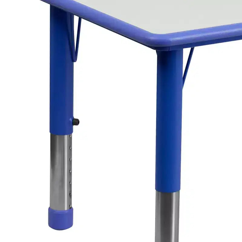 Emma et Oliver, ensemble table d'activités rectangulaire en plastique réglable en hauteur (60 cm x 120 cm) avec 6 chaises