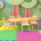 Ensemble de table d'activités rectangulaire en plastique réglable en hauteur Emma et Oliver 24W x 48L avec 6 chaises