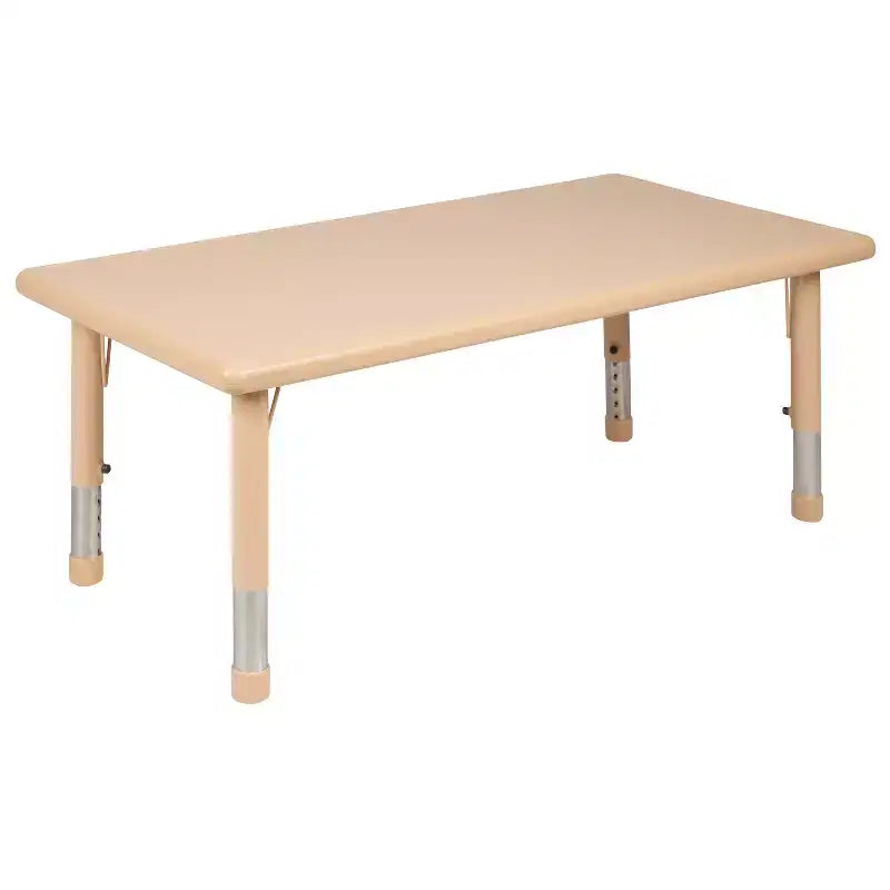 Ensemble de table d'activités rectangulaire en plastique réglable en hauteur Emma et Oliver 24W x 48L avec 6 chaises