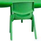 Ensemble de table d'activités rectangulaire en plastique réglable en hauteur Emma et Oliver 24W x 48L avec 6 chaises