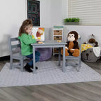 Emma and Oliver – Ensemble table et 2 chaises en bois massif pour salle de jeux ou cuisine