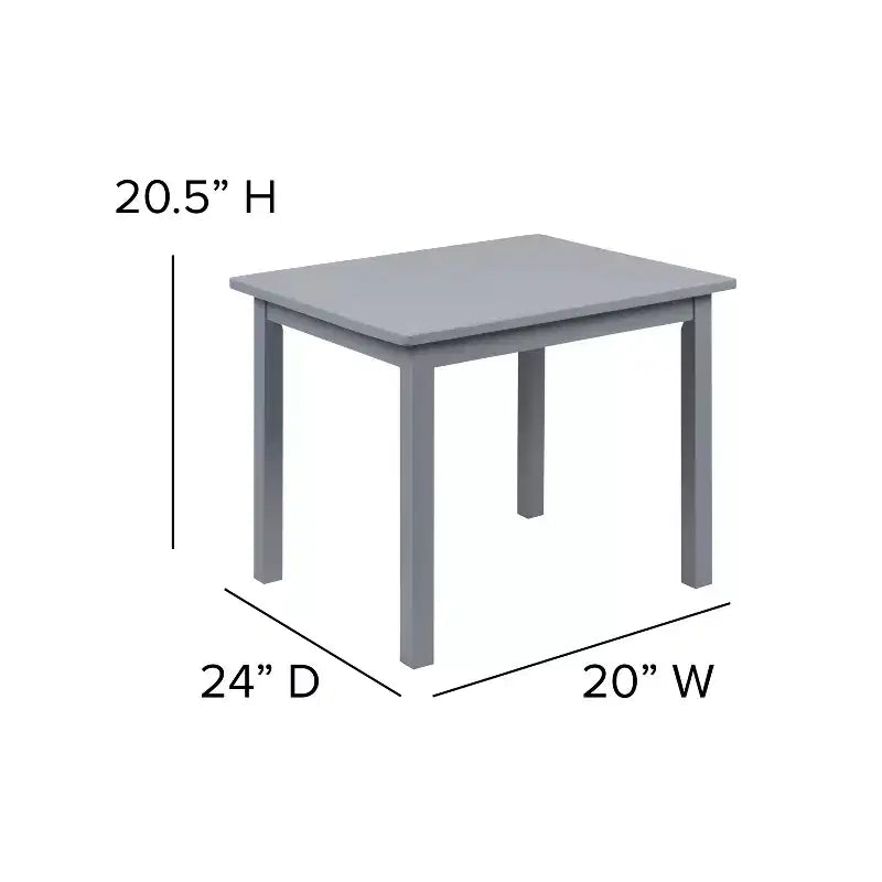 Emma and Oliver – Ensemble table et 2 chaises en bois massif pour salle de jeux ou cuisine