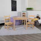 Emma and Oliver – Ensemble table et 2 chaises en bois massif pour salle de jeux ou cuisine