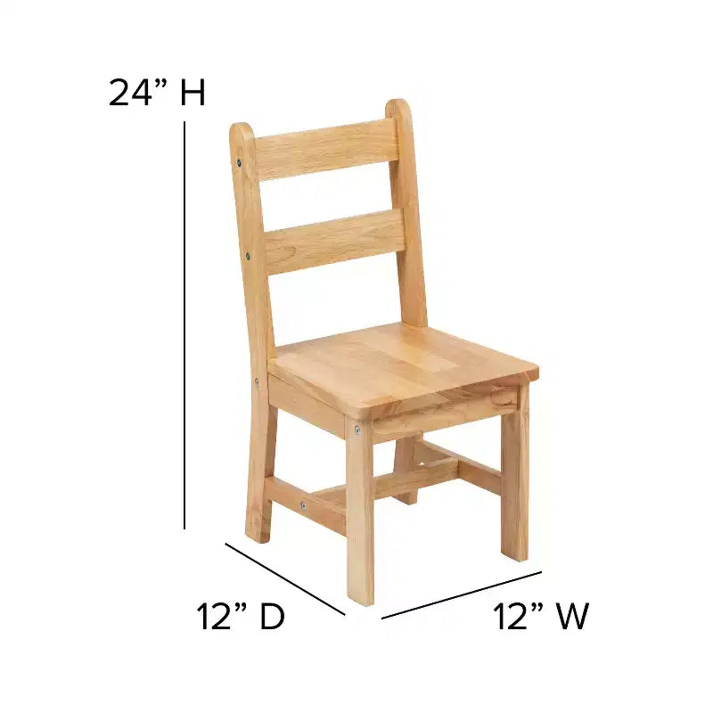 Emma and Oliver – Ensemble table et 2 chaises en bois massif pour salle de jeux ou cuisine