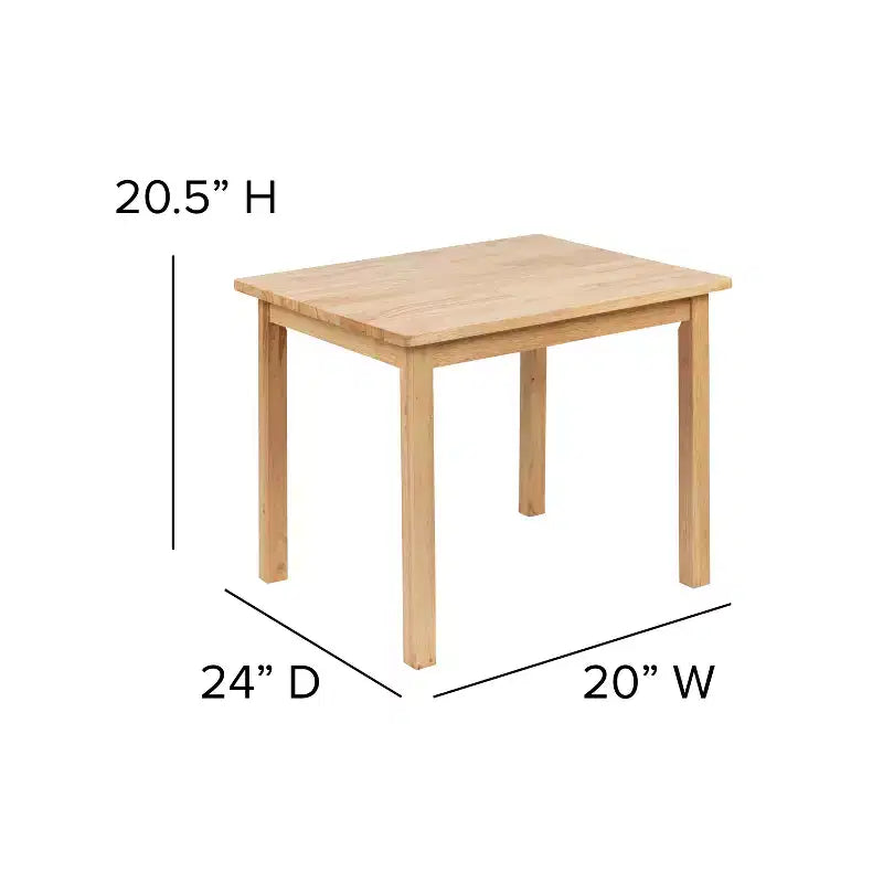 Emma and Oliver – Ensemble table et 2 chaises en bois massif pour salle de jeux ou cuisine