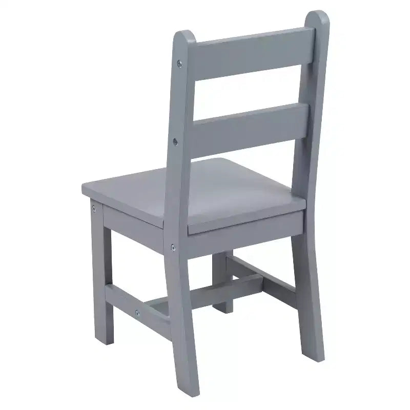 Emma and Oliver – Ensemble table et 2 chaises en bois massif pour salle de jeux ou cuisine