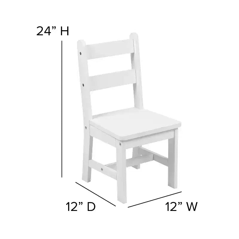 Emma and Oliver – Ensemble table et 2 chaises en bois massif pour salle de jeux ou cuisine