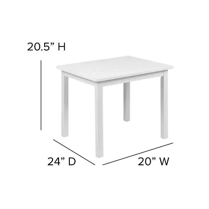 Emma and Oliver – Ensemble table et 2 chaises en bois massif pour salle de jeux ou cuisine