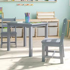 Emma and Oliver – Ensemble table et 2 chaises en bois massif pour salle de jeux ou cuisine