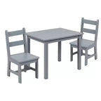 Emma and Oliver – Ensemble table et 2 chaises en bois massif pour salle de jeux ou cuisine