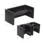 ECR4Kids Tri-Me, ensemble de jeu table et chaise-cube, meuble polyvalent, 3 pièces