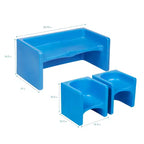ECR4Kids Tri-Me, ensemble de jeu table et chaise-cube, meuble polyvalent, 3 pièces