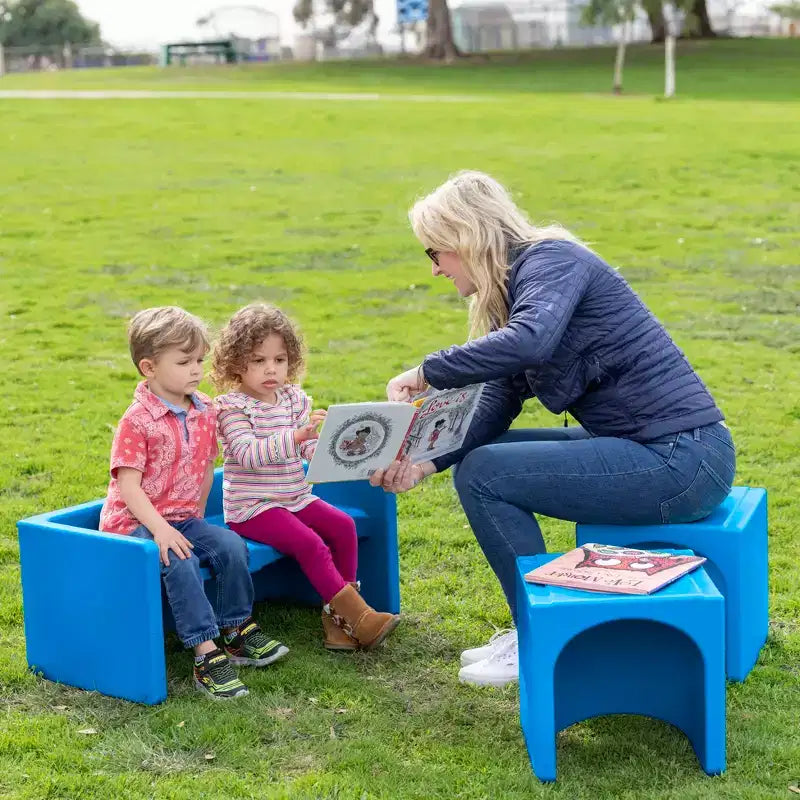 ECR4Kids Tri-Me, ensemble de jeu table et chaise-cube, meuble polyvalent, 3 pièces
