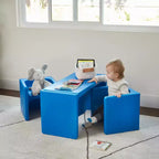 ECR4Kids Tri-Me, ensemble de jeu table et chaise-cube, meuble polyvalent, 3 pièces