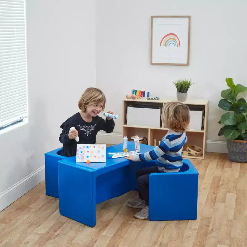 ECR4Kids Tri-Me, ensemble de jeu table et chaise-cube, meuble polyvalent, 3 pièces