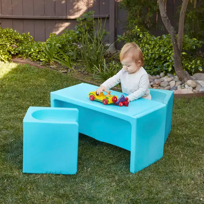 ECR4Kids Tri-Me, ensemble de jeu table et chaise-cube, meuble polyvalent, 3 pièces