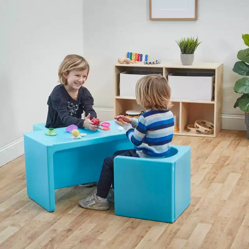 ECR4Kids Tri-Me, ensemble de jeu table et chaise-cube, meuble polyvalent, 3 pièces